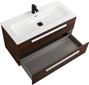 Тумба с раковиной Cezares ECO-CER-N 100 ECO-CER-N-1000-2C-SO-NCS-P орех шоколад софт для ванной в интернет-магазине Sanbest