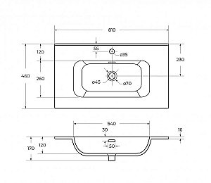 Тумба с раковиной Cezares DUET-N 80 DUET-N-800-2C-SO-GR-P+CZR-8095-80 Grafito для ванной в интернет-магазине Sanbest