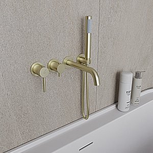 Смеитель для ванны Oliveeka Y OL-889017-BG золото матовое купить в интернет-магазине сантехники Sanbest