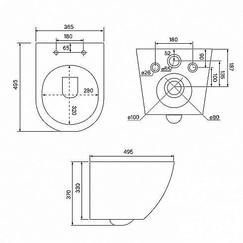 Унитаз подвесной IDDIS Blanco BLAR3BMi25 безободковый, с крышкой микролифт купить в интернет-магазине Sanbest