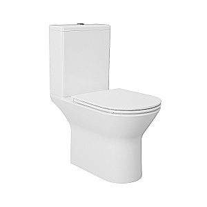 Унитаз напольный Azario Dante AZ-93589 белый, безободковый, с бачком, с крышкой микролифт купить в интернет-магазине Sanbest