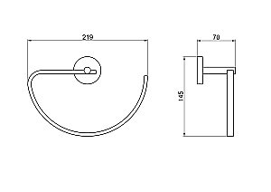 Полотенцедержатель Aquatek Бетта AQ4621BGM оружейная сталь купить в интернет-магазине сантехники Sanbest