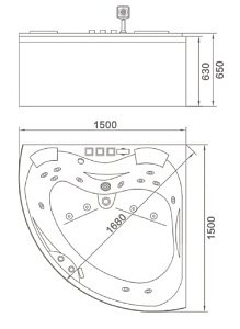 Гидромассажная ванна Orans OLS-BT6012X 150х150 купить в интернет-магазине Sanbest