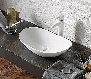 Раковина накладная CeramaLux N 61,5 7811MW белая матовая купить в интернет-магазине Sanbest