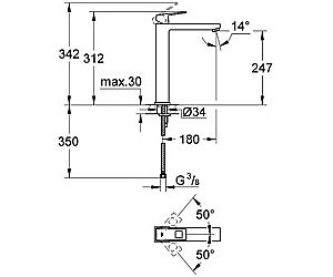 Смеситель для раковины Grohe Eurocube 23406000 купить в интернет-магазине сантехники Sanbest