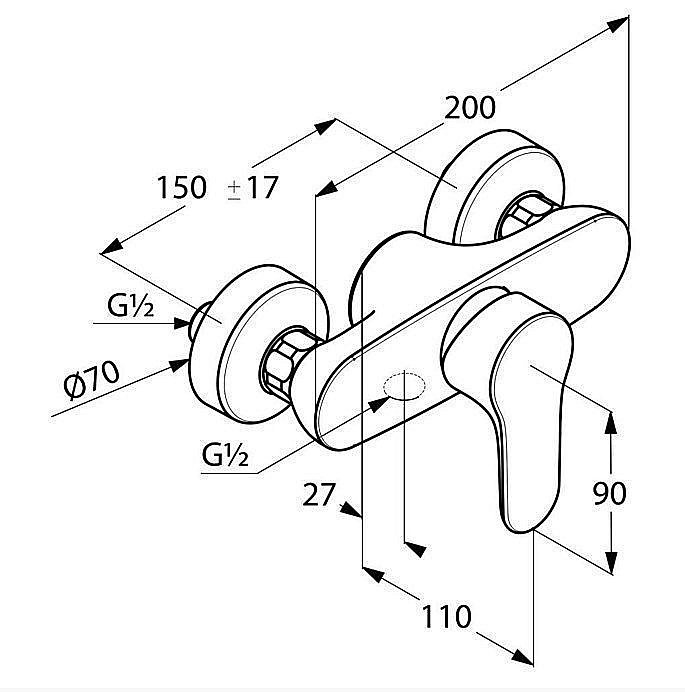 Смеситель для душа Kludi Objecta 327640575 купить в интернет-магазине сантехники Sanbest