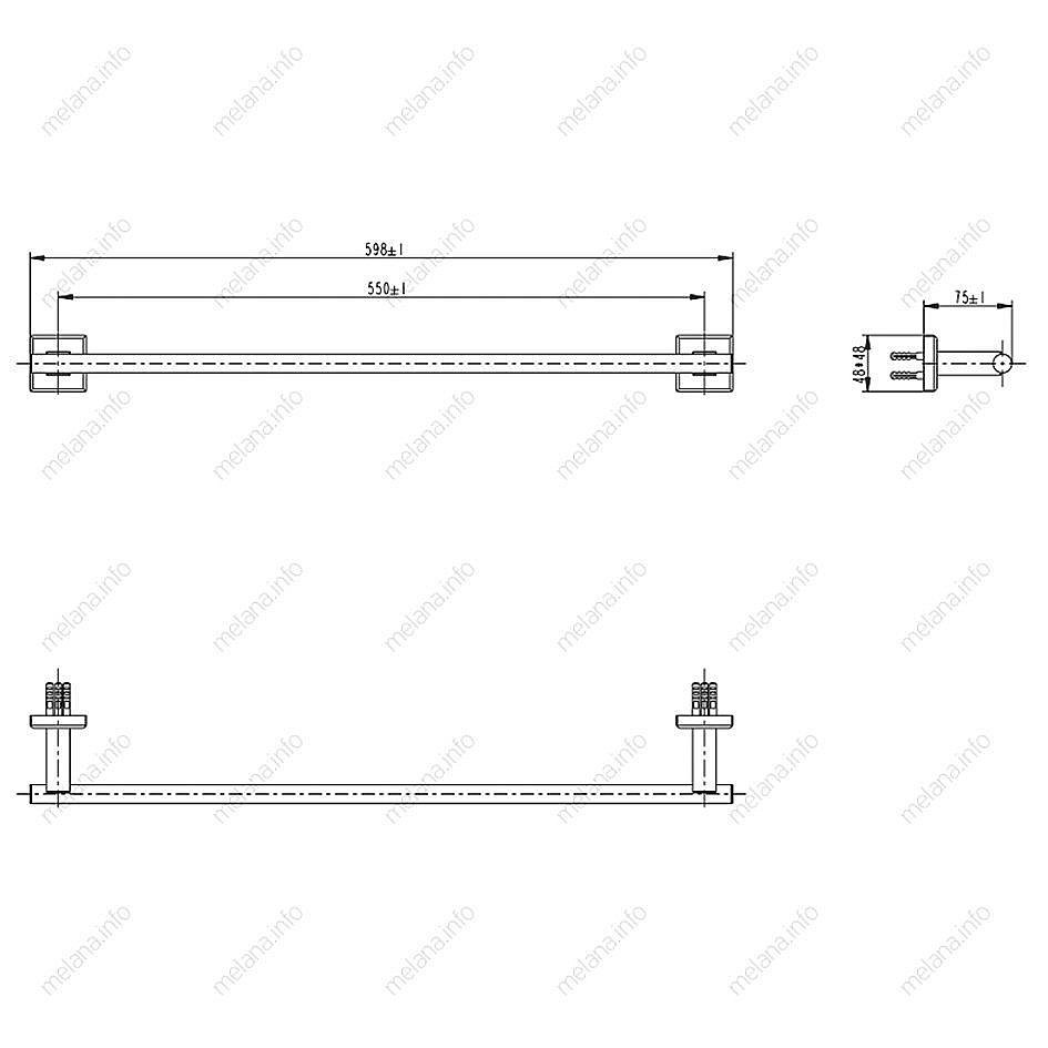 Полотенцедержатель Melana MLN-862001 сатин/хром купить в интернет-магазине сантехники Sanbest