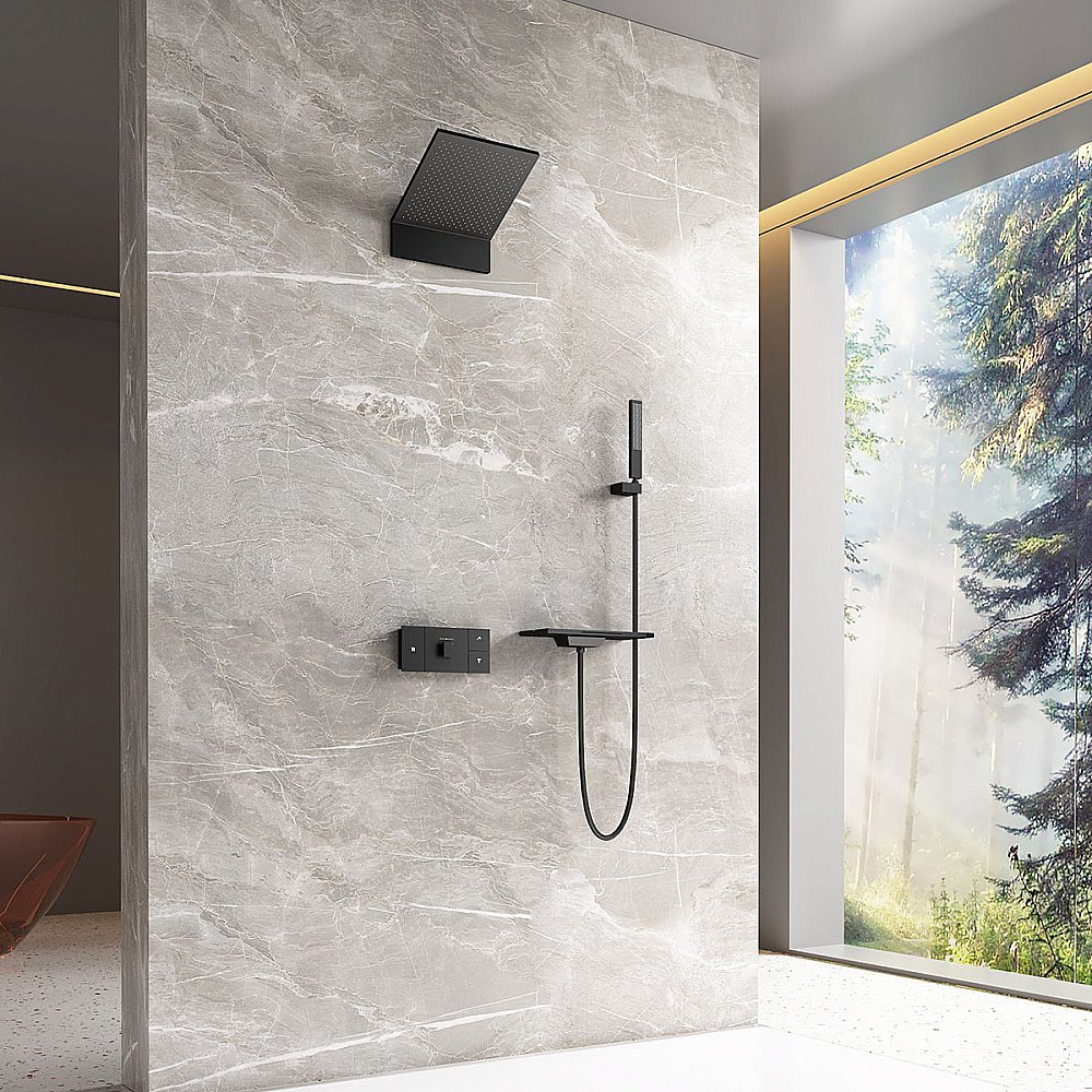 Душевая система Vincea Futura VSFW-2F110TMB черная матовая купить в интернет-магазине сантехники Sanbest