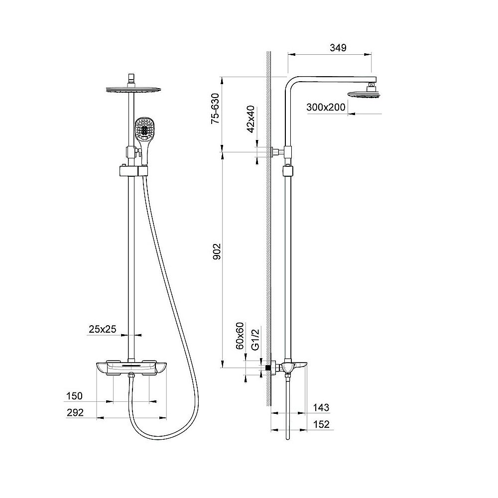 Душевая система Timo HELMI SX-1170/03 черная матовая купить в интернет-магазине сантехники Sanbest