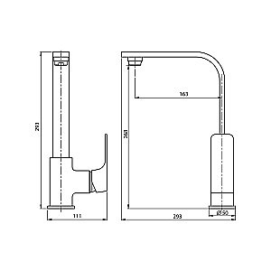Смеситель для кухни Koller Pool Neon Cube NC0500 хром купить в интернет-магазине сантехники Sanbest