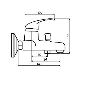 Смеситель для ванны Dorff Comfort D8010000 хром купить в интернет-магазине сантехники Sanbest