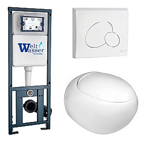 Унитаз с инсталляцией WeltWasser MARBERG 410 + JECKENBACH 004 GL-WT + MAR 410 RD GL-WT купить в интернет-магазине Sanbest