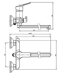 Смеситель для ванны Rush Samui SA0930-51 хром купить в интернет-магазине сантехники Sanbest