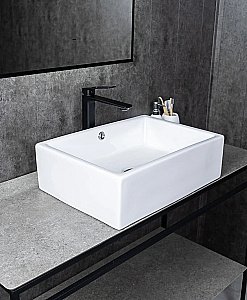 Раковина накладная Gid Geometrico 51 N9129 51125 белая купить в интернет-магазине Sanbest