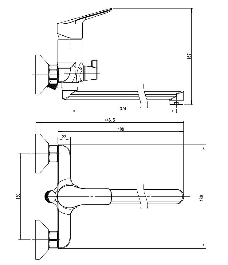 Смеситель для ванны Rush Samui SA0930-51 хром купить в интернет-магазине сантехники Sanbest