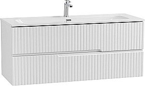 Тумба с раковиной Cezares DUET-N 120 DUET-N-1200-2C-SO-BL белая глянцевая для ванной в интернет-магазине Sanbest