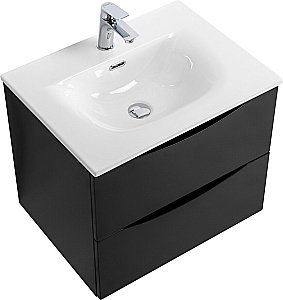 Тумба с раковиной BelBagno MARINO-CER-N-600-2C-SO-NL-P Nero Lucido для ванной в интернет-магазине Sanbest