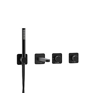 Смеситель для ванны WasserKRAFT Fulda SET2859 черный матовый купить в интернет-магазине сантехники Sanbest