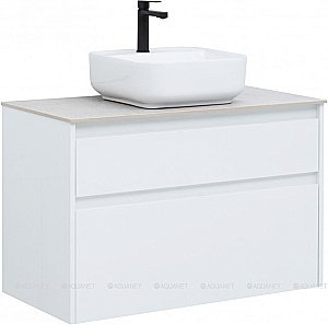 Тумба с раковиной Aquanet Nova Lite 90 белый (2 ящика) для ванной в интернет-магазине Sanbest