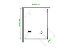 Душевой уголок Royal Bath RB11590HPD-T 90х115 прозрачный купить в интернет-магазине Sanbest