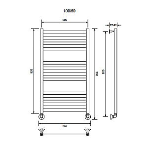 Полотенцесушитель водяной Veconi Vero-B V10050B-B черный купить в интернет-магазине сантехники Sanbest
