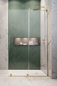 Душевое ограждение Radaway Furo SL Gold Walk-in 100 10306538-09-01 стекло прозрачное/профиль золото купить в интернет-магазине Sanbest