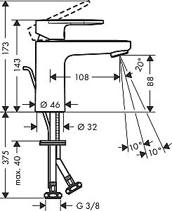 Смеситель для раковины Hansgrohe Vernis Blend 100 71551000 купить в интернет-магазине сантехники Sanbest