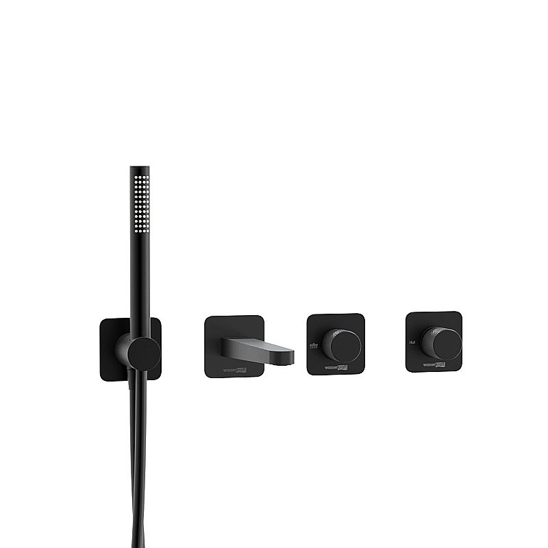 Смеситель для ванны WasserKRAFT Fulda SET2859 черный матовый купить в интернет-магазине сантехники Sanbest