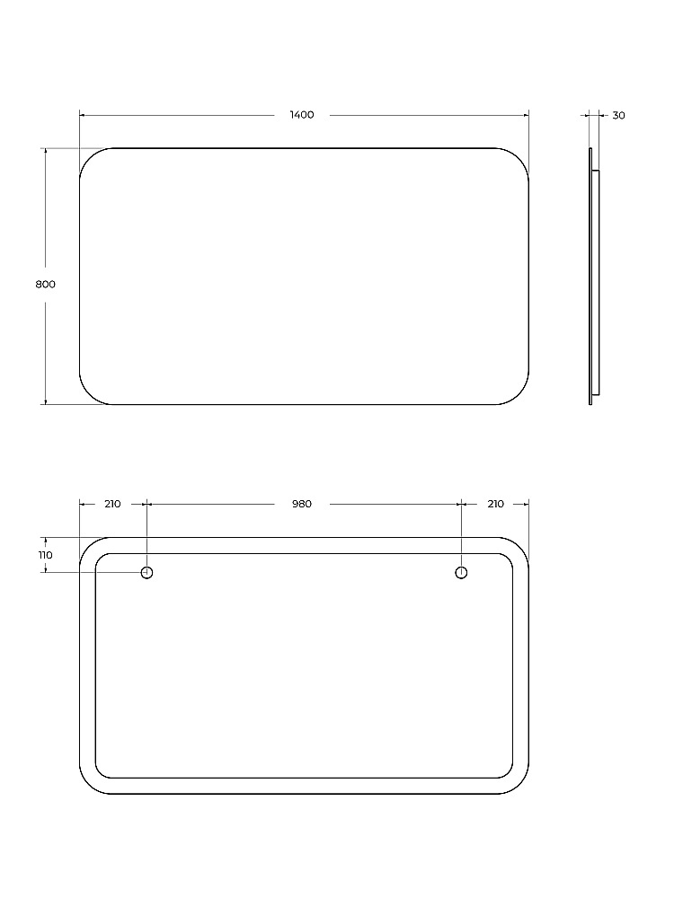 Зеркало Cezares DUET 140 CZR-SPC-DUET-1400-800-LED в ванную от интернет-магазине сантехники Sanbest