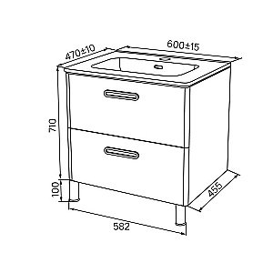 Тумба с раковиной Iddis Brick BRI60WFi95K 60 белая для ванной в интернет-магазине Sanbest