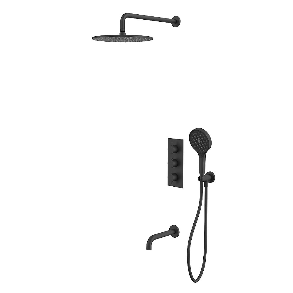 Душевая система WhiteCross Y YSET11TOPBL черная матовая купить в интернет-магазине сантехники Sanbest