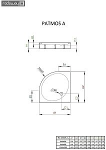 Душевой поддон Radaway Patmos A 100х100 купить в интернет-магазине Sanbest