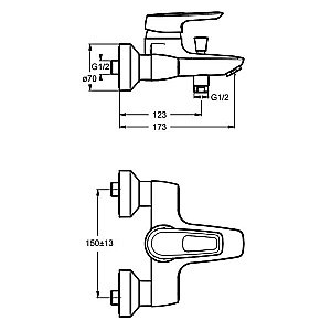 Смеситель для ванны Ideal Standard Ceramix Blue B9490AA купить в интернет-магазине сантехники Sanbest