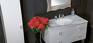 Тумба с раковиной Armadi Art Neoart 80 под моноблок стекло белая для ванной в интернет-магазине Sanbest