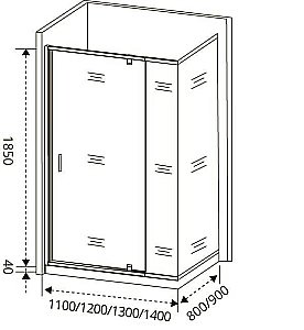 Душевой уголок Good door ORION WTW-PD+SP 130x80 прозрачный купить в интернет-магазине Sanbest