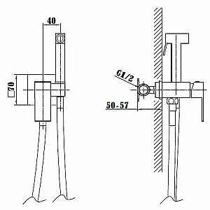 Гигиенический душ Vincea VHFW-102GM вороненая сталь купить в интернет-магазине сантехники Sanbest