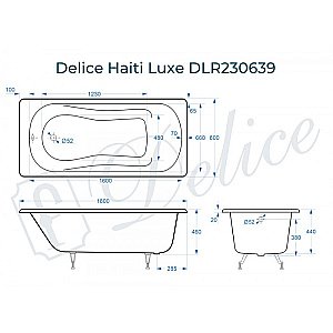 Ванна Delice Haiti Luxe Elite 180х80 DLR230636 180х80 белая купить в интернет-магазине Sanbest