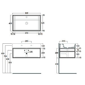 Консоль с раковиной Simas AGILE 80 для ванной в интернет-магазине сантехники Sanbest