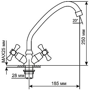Смеситель для кухни MIXLINE ML 522138 купить в интернет-магазине сантехники Sanbest