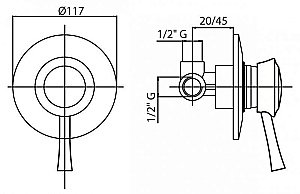 Смеситель для душа Cezares GIUBILEO-DIM-03-24-золото купить в интернет-магазине сантехники Sanbest