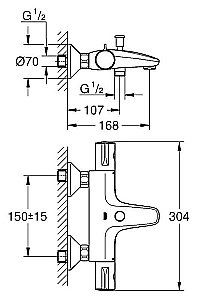 Термостат для ванны Grohe Grohtherm 800 34567000 купить в интернет-магазине сантехники Sanbest