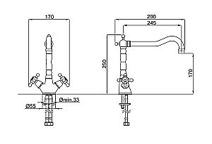 Смеситель для кухни Migliore Cucina Revival 18285 золото купить в интернет-магазине сантехники Sanbest
