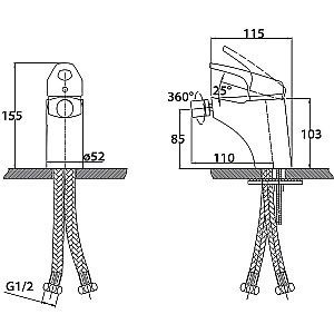 Смеситель для биде Kaiser County 55088 купить в интернет-магазине сантехники Sanbest