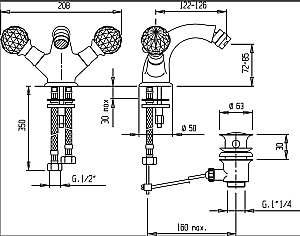 Смеситель для биде Cezares ATLANTIS-BS1-02-Sw бронза купить в интернет-магазине сантехники Sanbest
