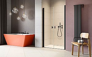 Душевая дверь Radaway Nes 8 Black DWD I 105 60+45 стекло прозрачное/профиль черный матовый купить в интернет-магазине Sanbest