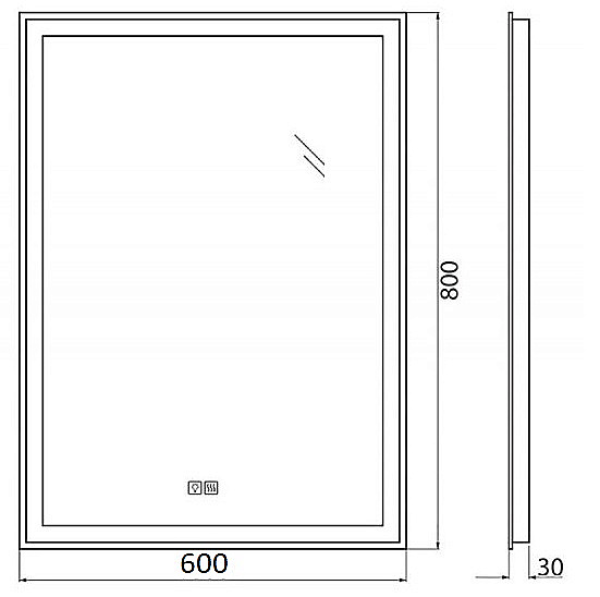 Зеркало Belbagno 60 SPC-GRT-600-800-LED-3000K-TCH-WARM подсветка, сенсор, подогрев в ванную от интернет-магазине сантехники Sanbest