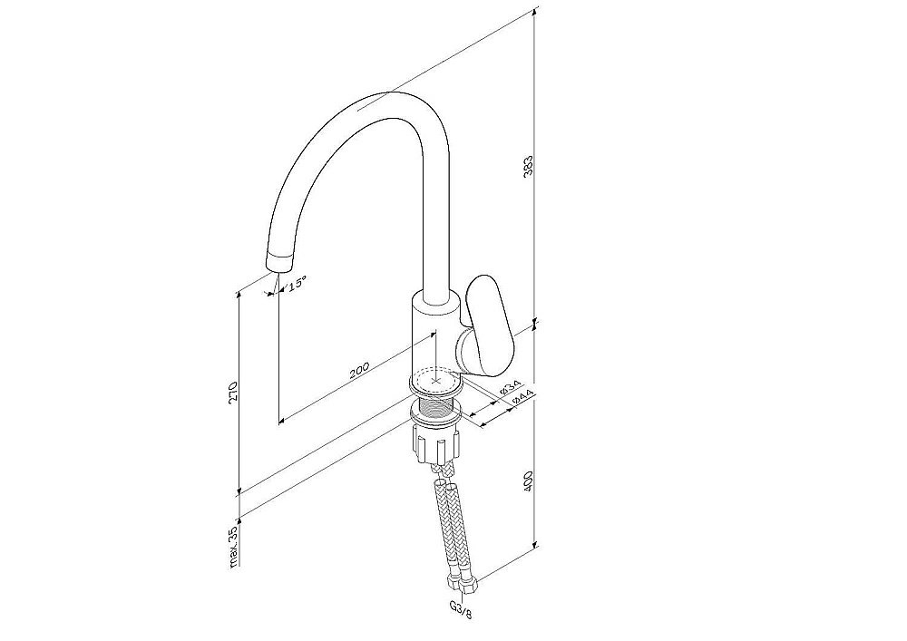 Смеситель для кухни AM.PM Like F8007100 купить в интернет-магазине сантехники Sanbest