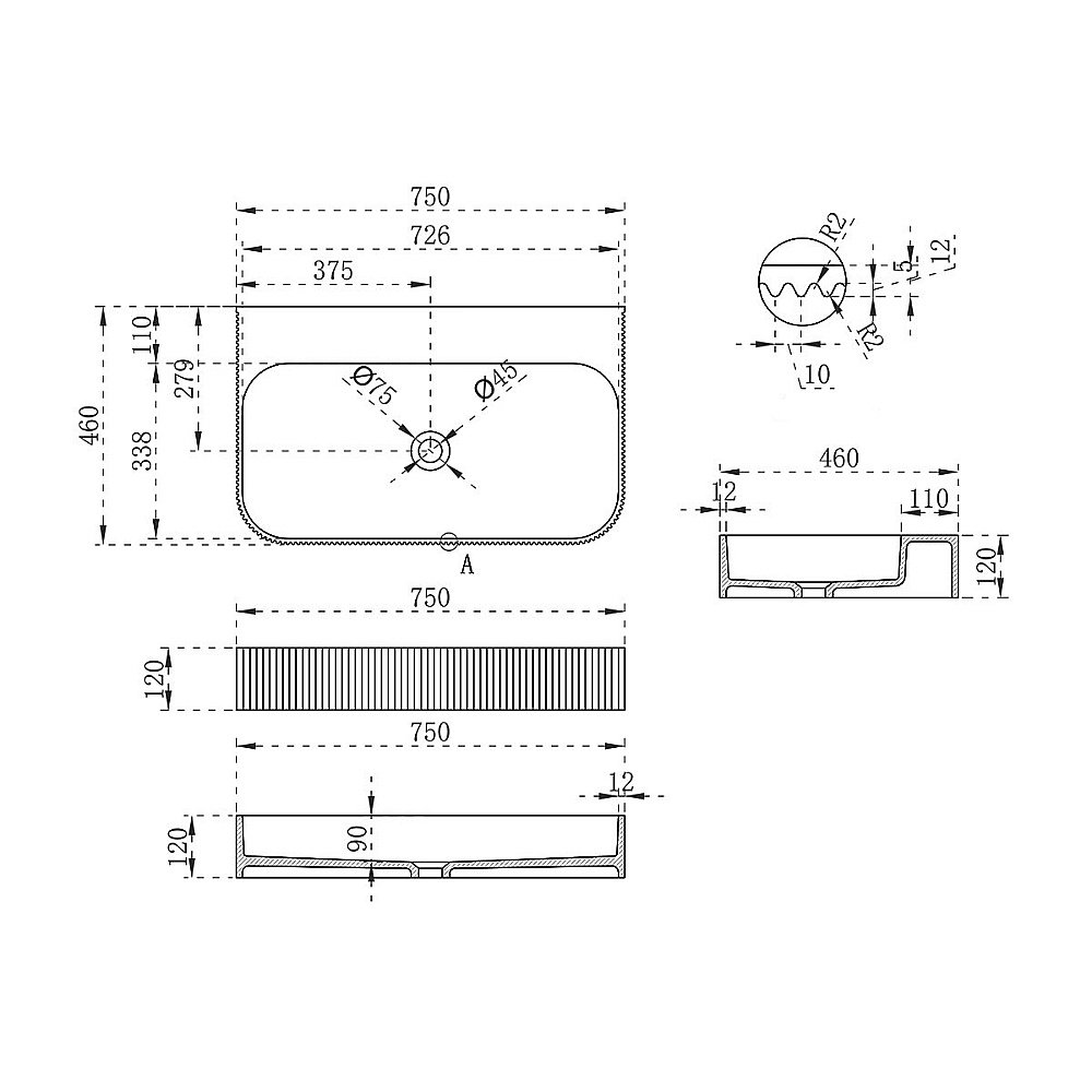 Раковина подвесная Vincea 75 VWB-6SG75MW белая матовая купить в интернет-магазине Sanbest