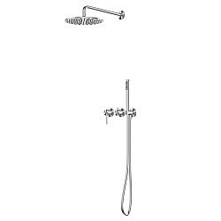 Душевая система Abber Wasser Kreis 316 AF8118BST сталь брашированная купить в интернет-магазине сантехники Sanbest