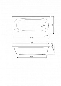 Ванна акриловая Cezares PIAVE-160-70-42-W37 купить в интернет-магазине Sanbest